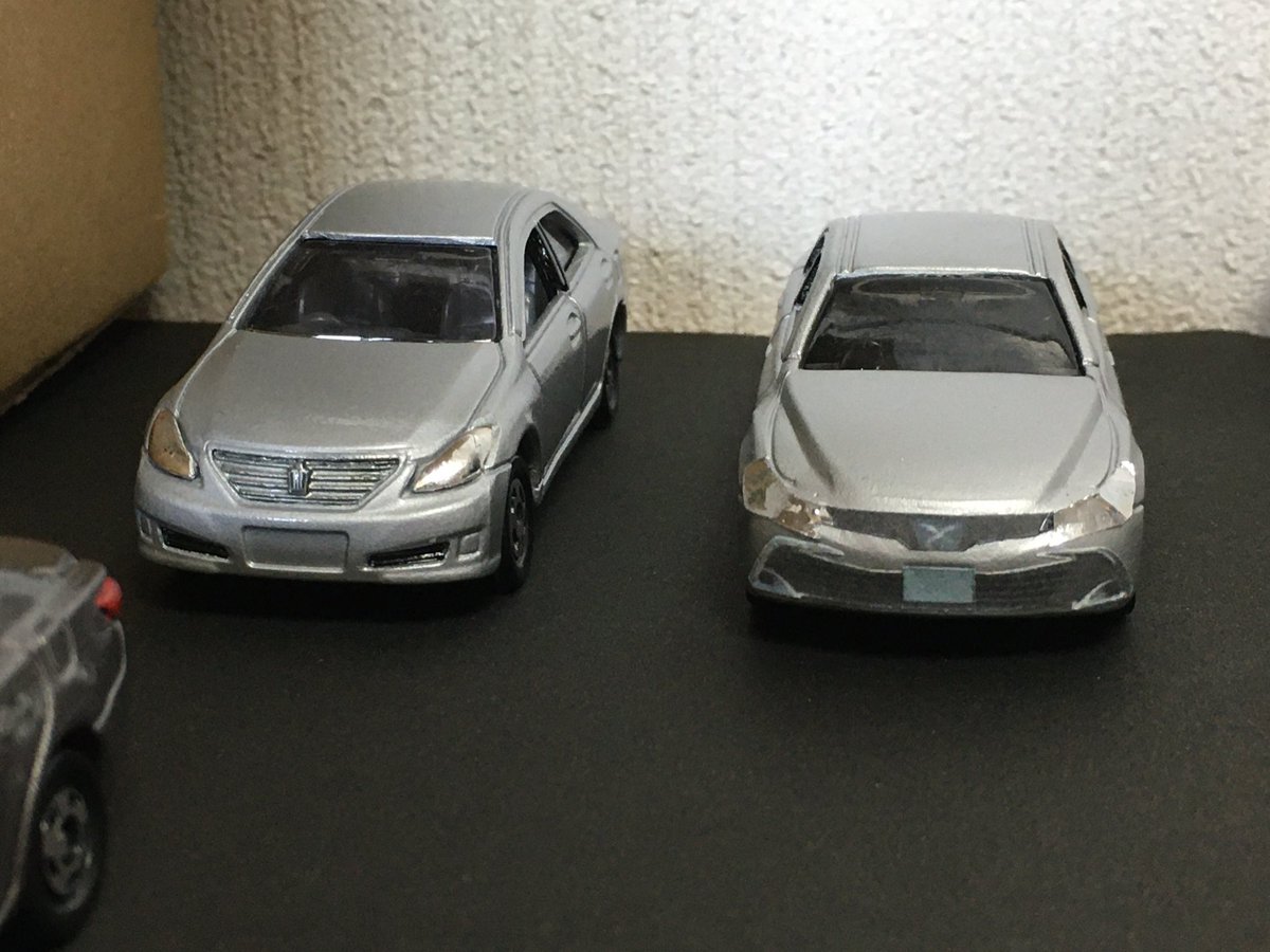 トミカ改造 マークX モデリスタ トミカ改造！マークX完成！！！ ガンメタで、エアロ巻きました
