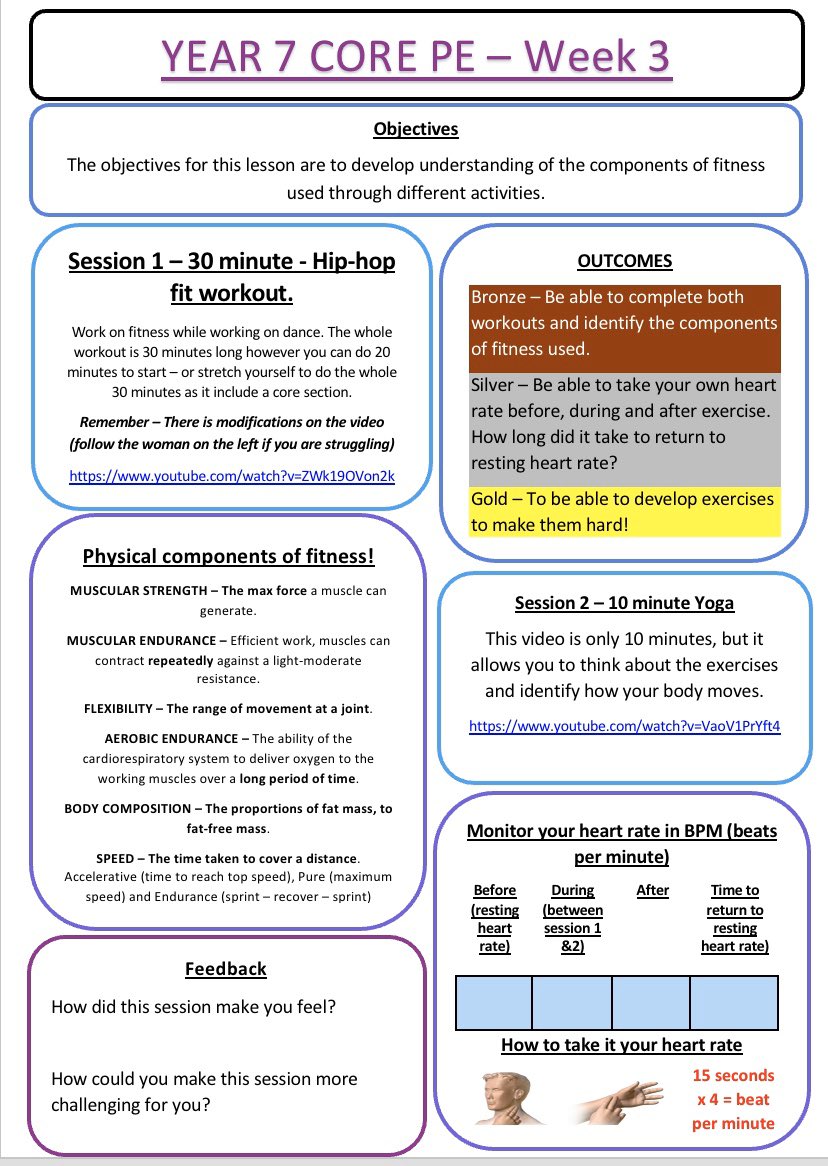 MissA_PE's tweet photo. I have produced some Key stage 3 worksheets for the students to complete at home. 🧘‍♀️🤸‍♀️

Adapted from another twitter user (cannot remember who, sorry). Will post on @PE4Learning and @TeachMeetPE #corepe #worksheets #keepingactiveathome https://t.co/Q1MBl2yfR3