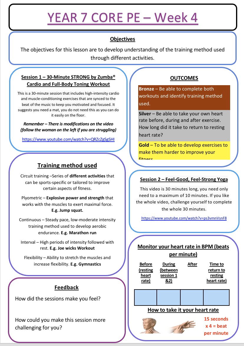 MissA_PE's tweet photo. I have produced some Key stage 3 worksheets for the students to complete at home. 🧘‍♀️🤸‍♀️

Adapted from another twitter user (cannot remember who, sorry). Will post on @PE4Learning and @TeachMeetPE #corepe #worksheets #keepingactiveathome https://t.co/Q1MBl2yfR3