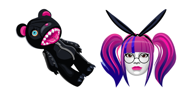 CustomCursor's tweet photo. A cursor with the Lace skin and Stitches back bling from the Fortnite Ouroboros set. The girl in makeup with bright pink and purple hair and a bear doll. #customcursor #cursor #FortniteBattleRoyale #Fortnite #Lace #FortniteArt #FortniteCursor #Stitches
https://t.co/BF6iDM8x6S https://t.co/eOyhMASTbK