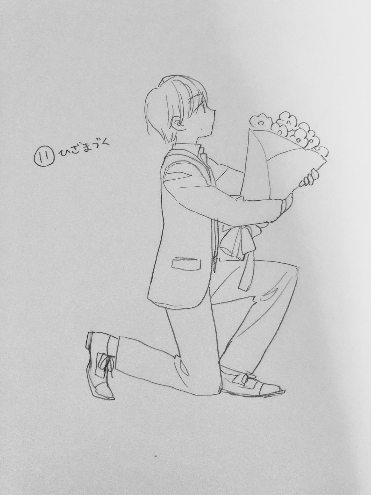 Twitter 上的 いずみ 漫画家志望 漫画の描き方 60のポーズでお題 イラスト プロポーズ しか思いつかなかった あとはファンタジーの剣士とかかな T Co E23rudnzxh Twitter