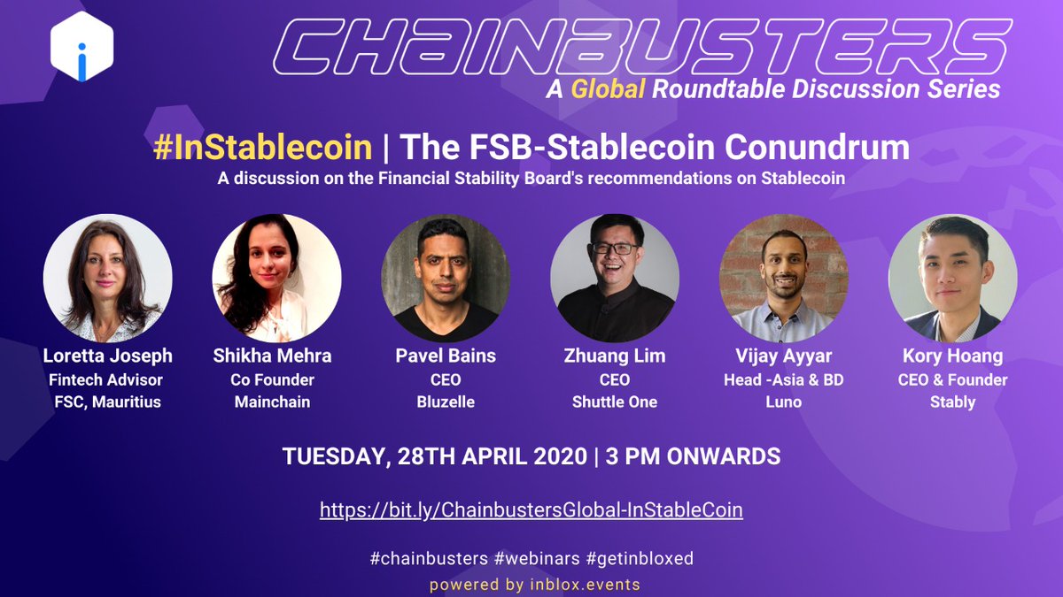 MagicOfAnon's tweet photo. We are now #live with our Global Roundtable Discussion series on #InStablecoin - The FSB-Stablecoin Conundrum
Join us here: https://t.co/I2EplQGEgu to hear from our #Chainbusters.
we will be selecting the best questions from the community.
#stablecoins
See you there. https://t.co/gu9Z1uRdO8