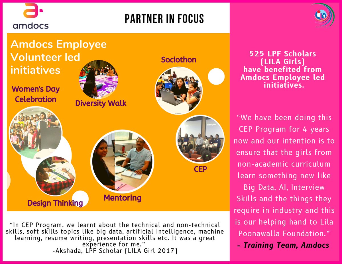 FoundationLila's tweet photo. #GirlsDoHaveAspirations #PartnerInFocus#CorporatePartnership #CSR #NonProfit #NGO #UNSustainabilityGoals  #LilaPoonawallaFoundation #SkillsBuilding #Employability #IndustryReadyWorkforce #CorproateReadiness https://t.co/TpLmuxVz2k