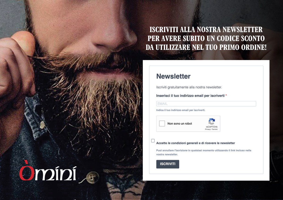 Vuoi rimanere sempre aggiornato sui nostri prodotti? 
Cosa aspetti ad iscriverti alla nostra newsletter? 
Con l’iscrizione riceverai un codice sconto del 10% utilizzabile sul tuo primo ordine! 
#sempreaggiornati