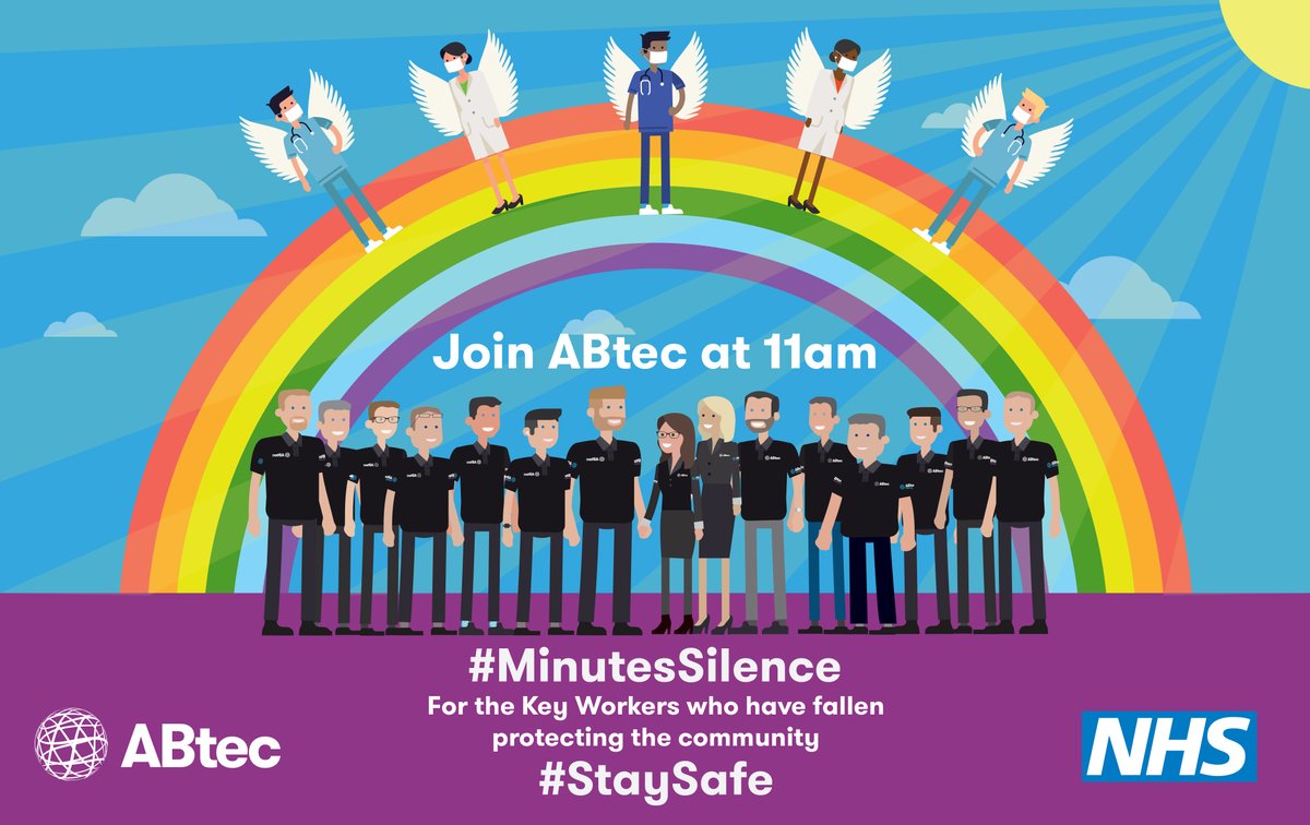Join with us and the rest of the country in a minutes silence at 11am today to commemorate all the key workers who have sadly lost their lives in helping us in the fight against Coronavirus. #StaySafe #MinuteSilence