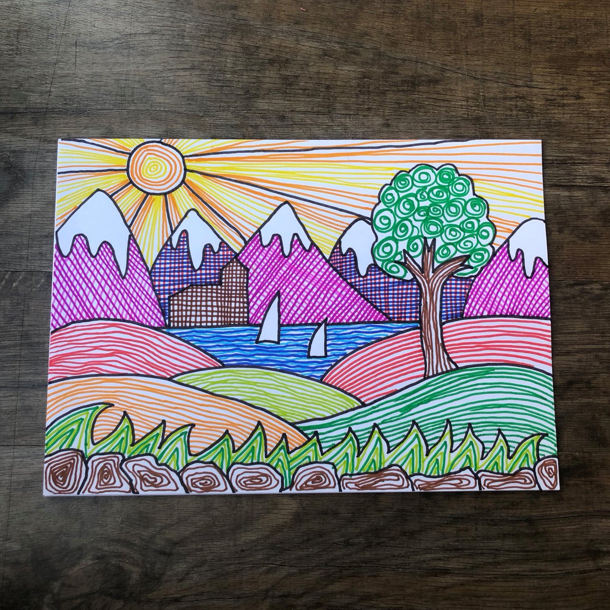 Want to escape to a colourful land without leaving your home? Then why not #draw it yourself! Check out Beccy's blog &amp; see how adding curls, lines &amp; bold colours can turn a plain drawing into something magical! <a href="/thecraftyhareuk/">The Crafty Hare</a> #colouring #mindfulness 
maryfrancestrust.org.uk/how-to-make-a-…