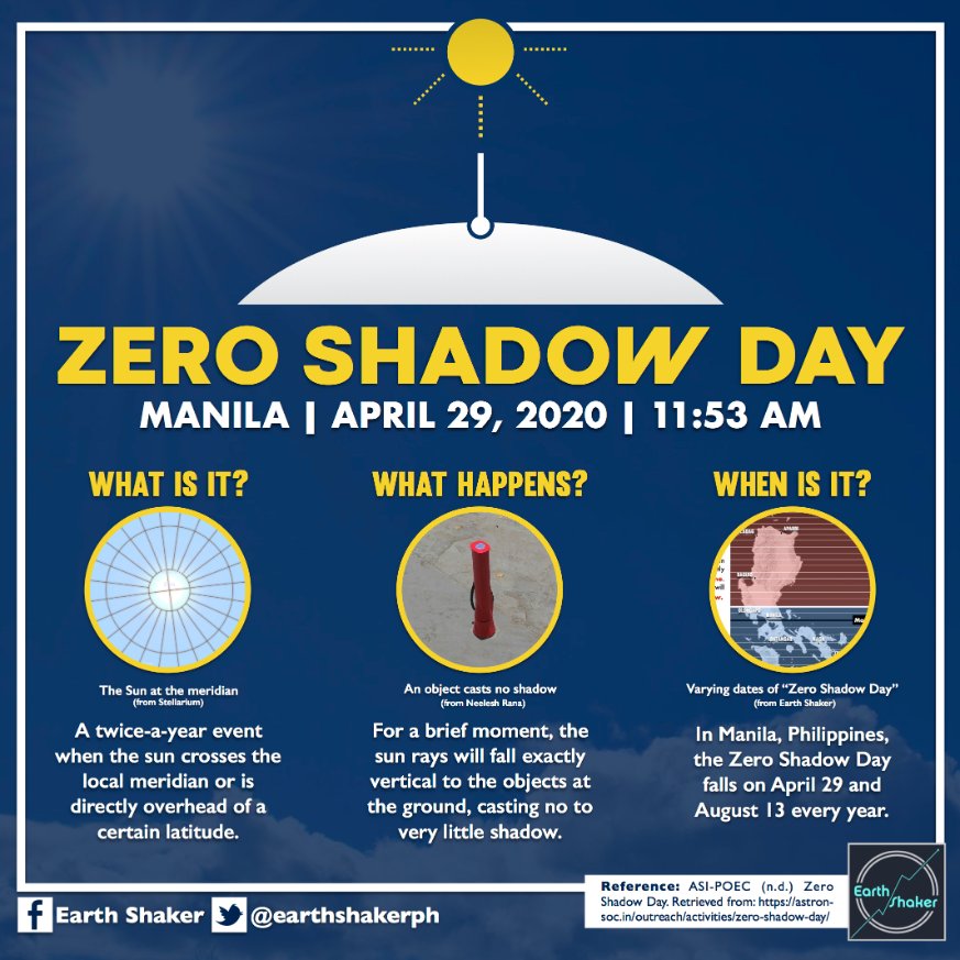 Earth Shaker PH 🌏 on Twitter "ZERO SHADOW DAY IN MANILA TOMORROW! The