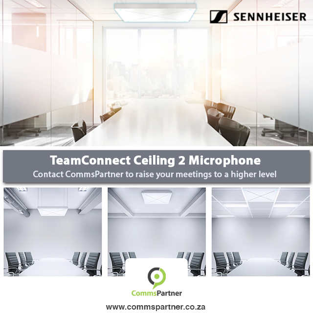 Commspartner's tweet photo. Experience excellent Sennheiser audio quality with the TeamConnect Ceiling 2 microphone. Move freely and flexibly in your meeting or training environment - Sennheiser's patented beamforming technology will ensure you are heard.  https://t.co/HAY3hN4Cro https://t.co/nSAxF287dL