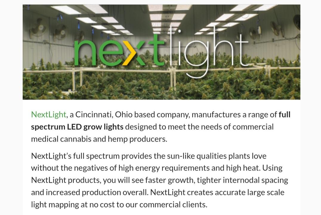 ccc_ohio's tweet photo. Ohio Cannabis and Hemp Chamber of Commerce Welcomes NextLight Full Spectrum LED 🌱

NextLight LED Grow Lights are built with the Commercial Grower in mind. Made with the highest quality parts and the best 5 Year Full Warranty!

#OhioCCC #Nextlight #LED #FullSpectrum #Lighting https://t.co/gSFHvvOPXT