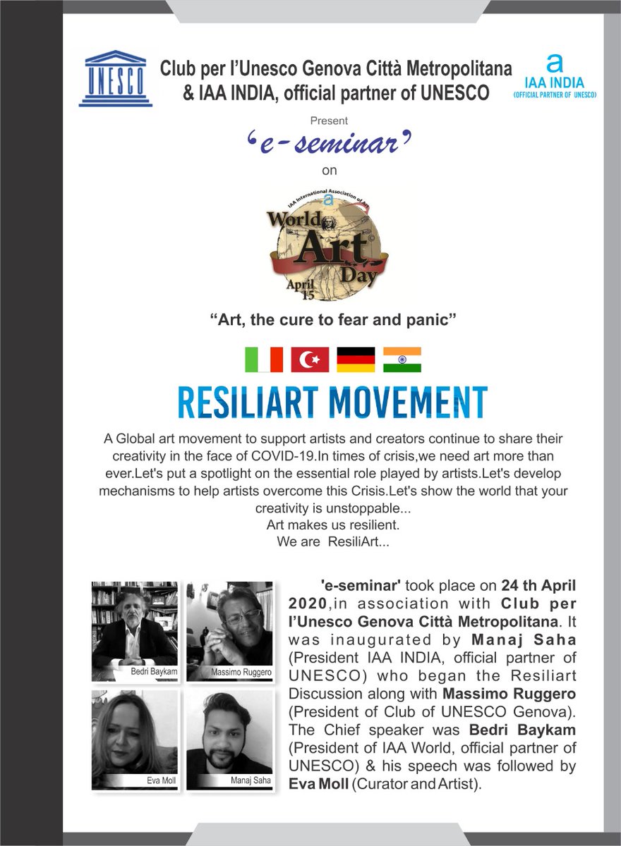ManajSaha's tweet photo. #ResiliArt #iaaindia #iaaworld #worldartday #UNESCO #UNIVART https://t.co/eYnbeMflWX