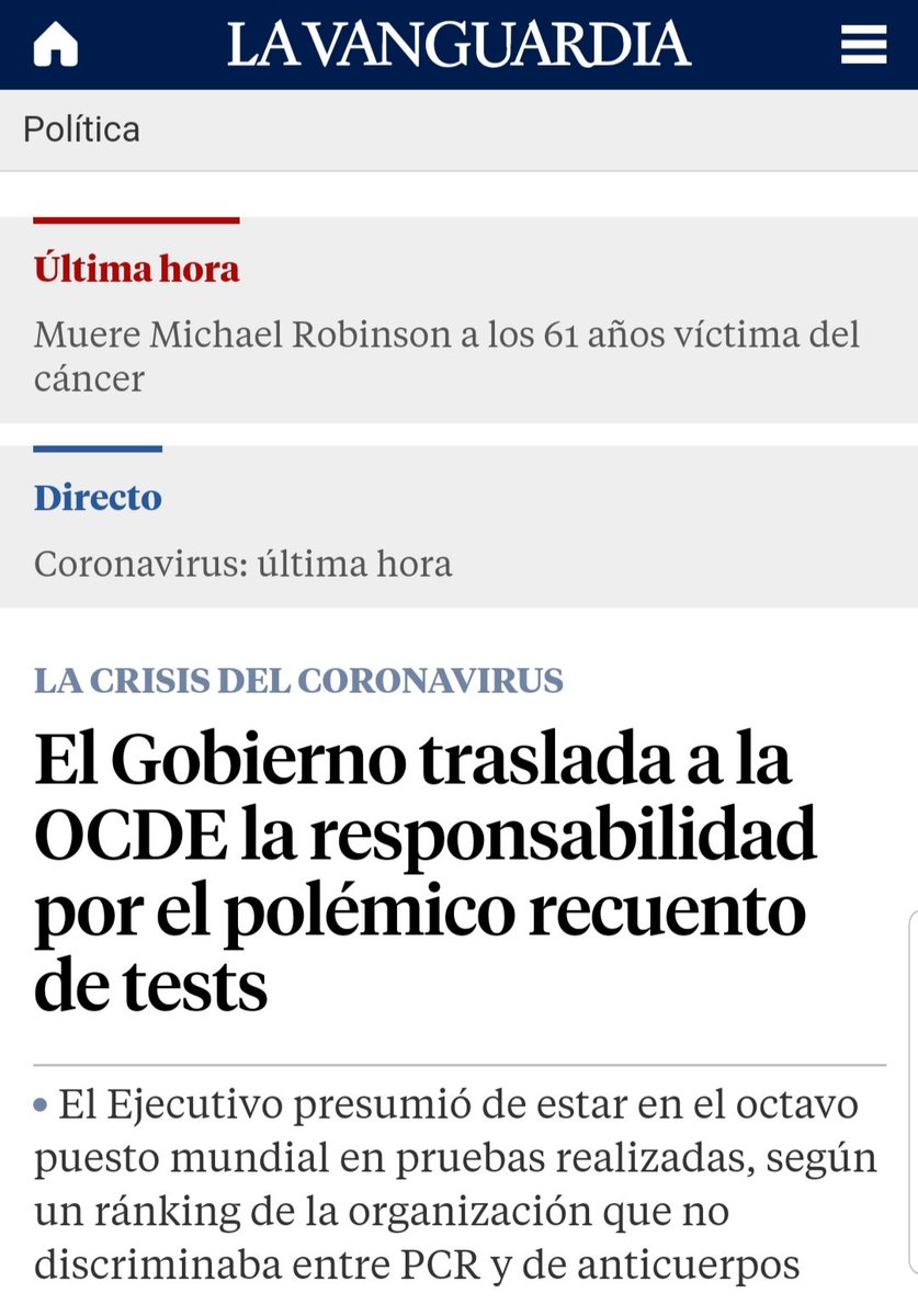LuisPri30's tweet photo. @salvadorilla @OECD @sanidadgob A la vez cuando se descubre la mentira es el propio gobierno el que pide explicaciones a la OCDE por poner.a España en ese puesto.
Seria para reírse, pero simplemente muestra la vergüenza de ministros que tenemos
#IllaDimite #GobiernoDimisionYa https://t.co/GMI91Ams11