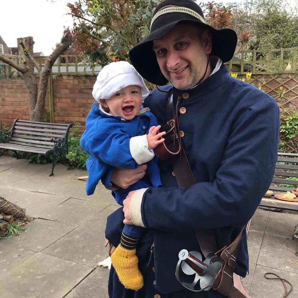 RoyalistArmy's tweet photo. The last couple of ‘Then &amp; Now’ posts were life long members,  but not today! Ben is a relatively recent addition having joined in 2014. 6 years later and not only has he married the lady who encouraged him to join, but he’s become an experienced artillery crewman and, a Dad! https://t.co/dIq9E3joH8