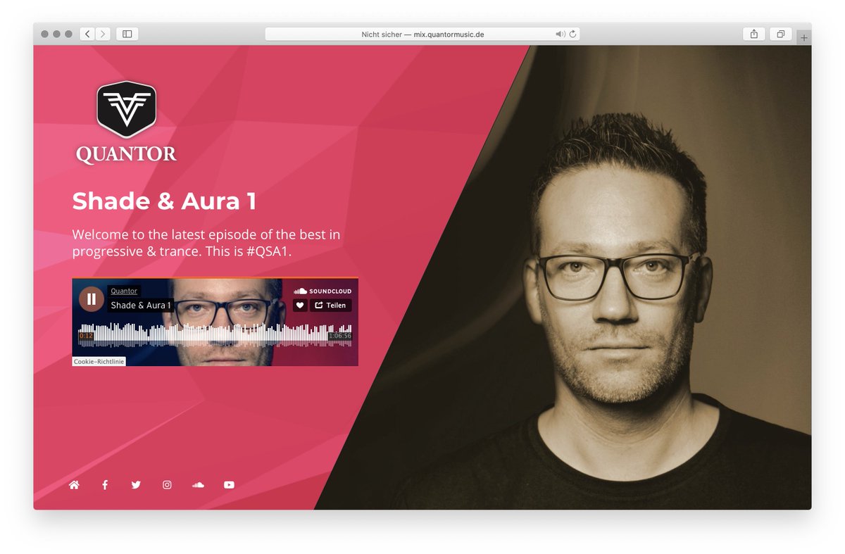 Quantor's tweet image. Hey party people. I&apos;ve updated my DJ-Mix webpage and uploaded a very new mix for my new &quot;Shade &amp;amp; Aura&quot; series. 
Check it out: mix.quantormusic.de

#quantor #progressive #trance #djduisburg #QSA1 #ShadeAura