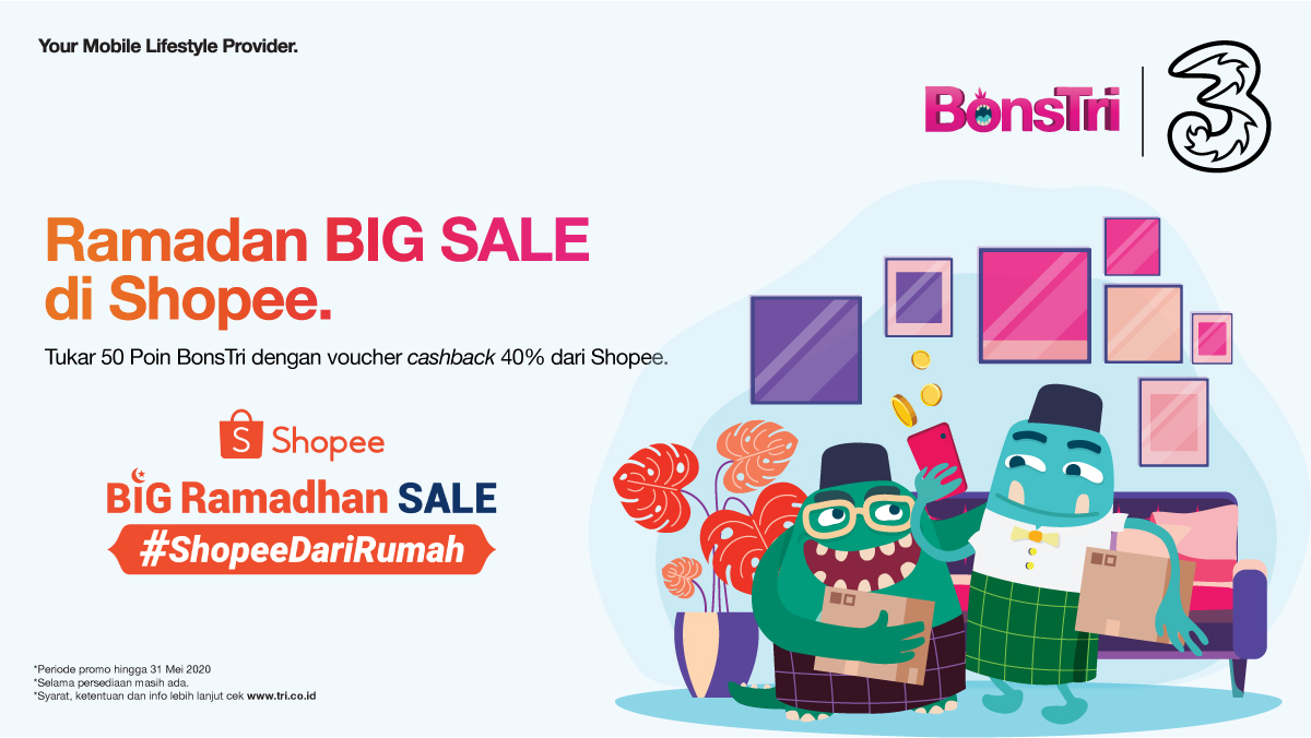 3 Indonesia On Twitter Terbukti Begini Cara Dapetin Promo Ramadhan Big Sale Di Shopee Dengan Poin Bonstri Cek Poin Tukar 50 Poin Bonstri Kamu Dengan Voucher Cashback 40 Dari Shopee Ayo