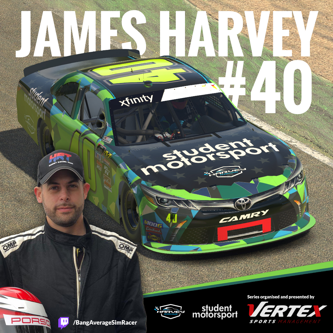 StudentMSport's tweet photo. ESPORTS ANNOUNCEMENT

We're back at 7.30pm tomorrow as @AgileHarvey heads to Daytona in the #vertexstockcarcup brought to you by @LuxSim24 @chazdraycott @SimplyRace 

We're expecting more lively action in the race featuring @EuroNASCAR @BTCC drivers.

#Esports #iRacing #SimRacing https://t.co/d48yQr2pXp
