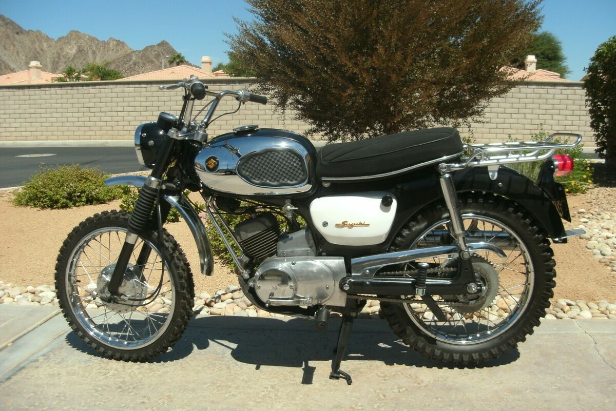 Great looking 1967 Suzuki B105P Bearcat for sale via <a href="/rocker_co/">Rocker.co</a>. Check it out at bit.ly/3aFYZp1
