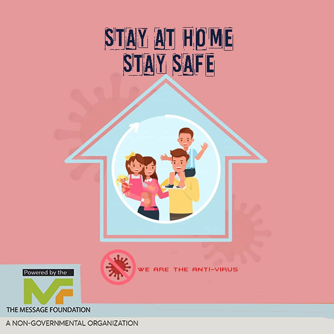 TheMessage_F's tweet photo. Stay where you are. Stay home to flatten the curve
#themessagefoundation #Stayhome #staysafe #spreadthefact #spreadthefact #takeresponsibility https://t.co/c6V8dAO0d8