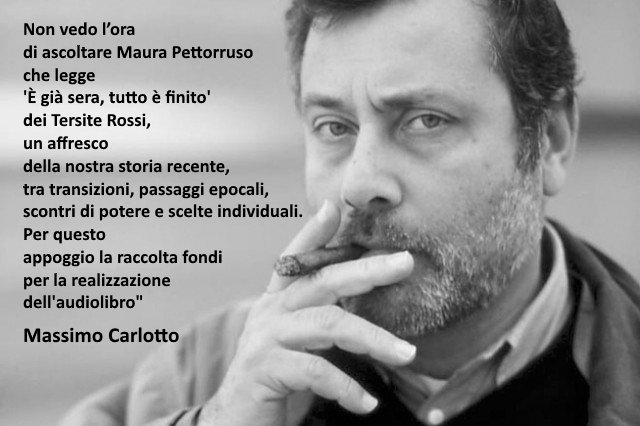 tersiterossi's tweet photo. Il maestro del noir Massimo Carlotto ci ha onorati del suo appoggio alla campagna di raccolta fondi per la realizzazione dell'audiolibro del nostro romanzo d'esordio, "È già sera, tutto è finito".

La raccolta fondi prosegue: https://t.co/VHjJrzKabR…/.

Grazie di ❤️ a tutti! https://t.co/bXCNxlYnch