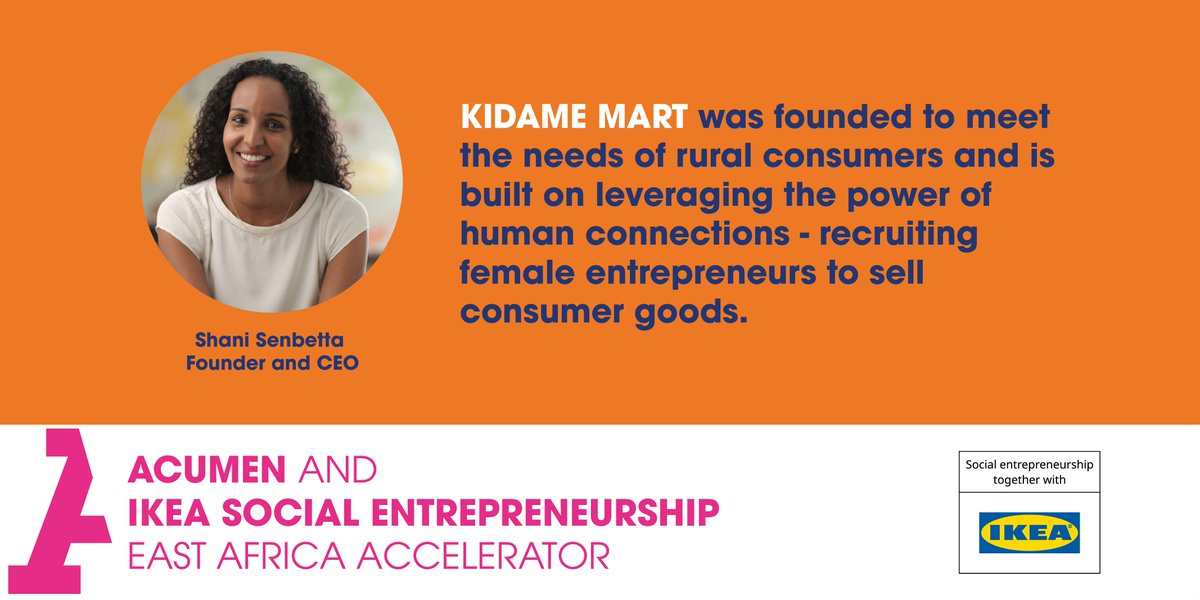Acumen's tweet photo. The Acumen and IKEA Social Entrepreneurship East Africa Accelerator starts today. We’re excited to welcome 20 teams and 37 individuals like @ssenbetta of @Kidame_Mart to a 19-week journey towards strengthening their capacity to improve the lives of the poor and vulnerable. https://t.co/QcJghbZSeN