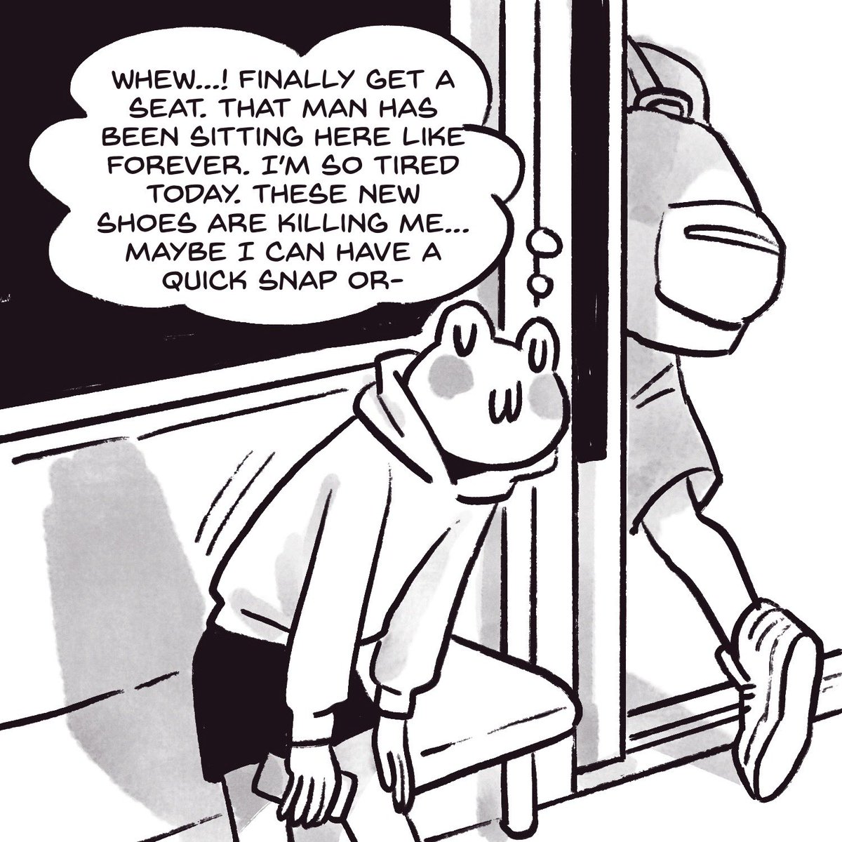 somehowart's tweet photo. Frogboy Comic 30 Day Challenge: 【Day 8】
the “heated seat” left behind by previous passenger is just 🐸😱😱😱😱😱😱😱🐬
#frogboycomic #comic #comicstrip #30daychallenge #sketchaday #scadseqa #frogboy #30dayartchallenge #ratkins #frogboy30day
#sequentialart #oc
#memes https://t.co/kIZHCkfeAG