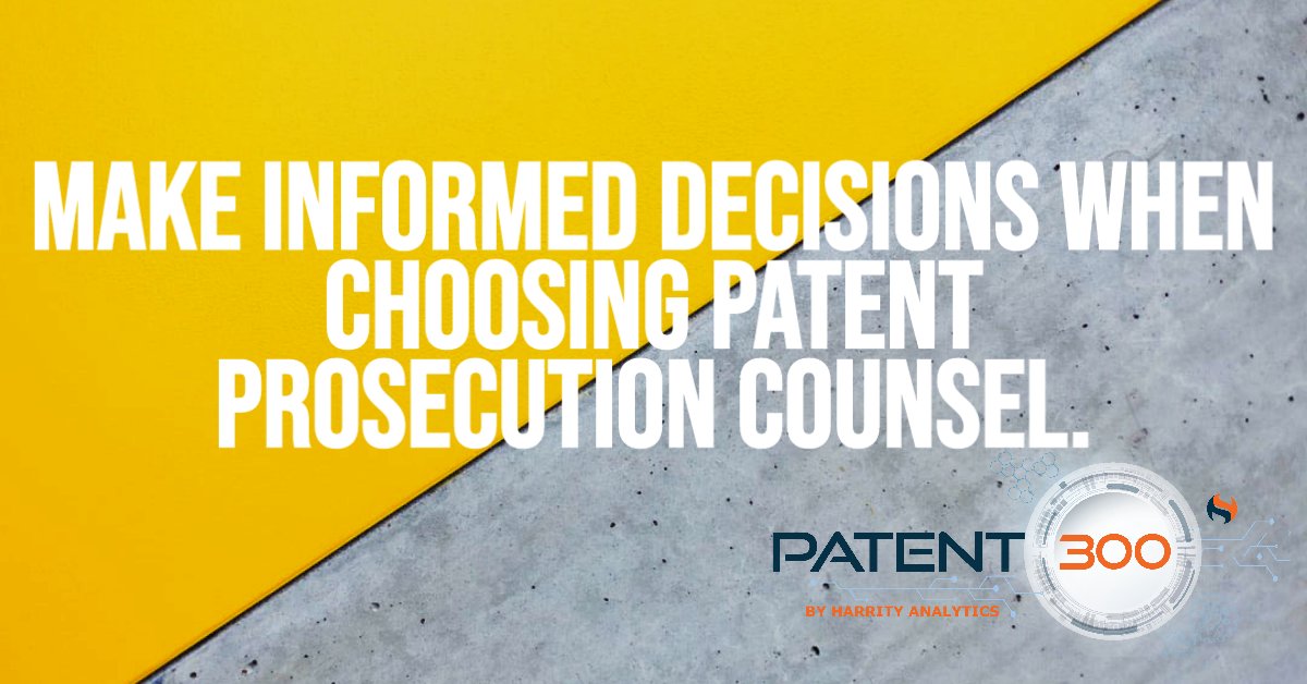 harrityllp's tweet photo. Make informed decisions when choosing #patentprosecution counsel. The #Patent300® Premium Dashboard allows you to see detailed #prosecutionstatistics filtered by #USPTO Art Unit, CPC, application type &amp; more: https://t.co/oEuu6laROr
#PatentLaw #PatentFirms #HarrityAnalytics https://t.co/oXGPSjVJIu