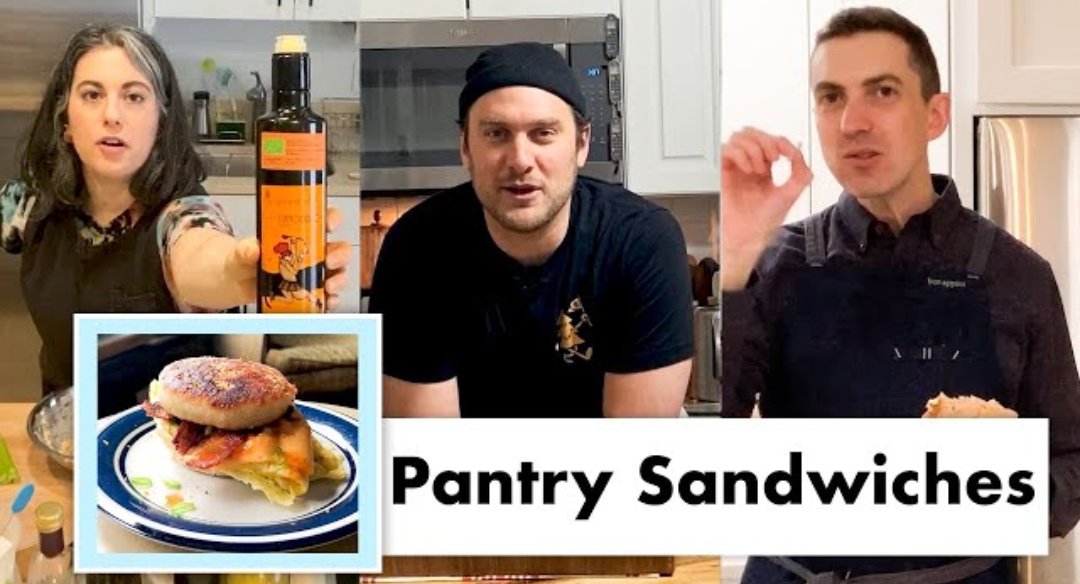 pod_appetit's tweet photo. You've had pantry pasta, but what about pantry sandwiches?! The chefs show us the way. (Just don't ask Brad for a PB&J when he's already made an Italian sub.)
#BonAppetit #PodAppetit #FanAppetit #IWDFCFTBATK
https://t.co/0KWhrCTJds https://t.co/CQoZXtx6Q6