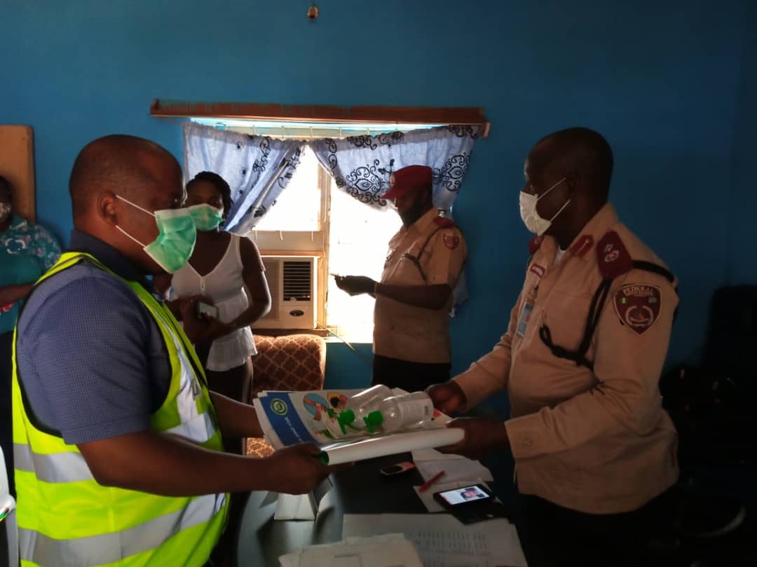 hon_page's tweet photo. An Advocacy &amp; sensitization visit to the FRSC Ogun State Command on 28/4/20. The visit aims at collaborating with the command in repositioning, strenthening and sustaining road safety during COVID-19 lockdown &amp; also to improve personnel capacity &amp; competence in road safety MGMT. https://t.co/IbVP9KA0W7