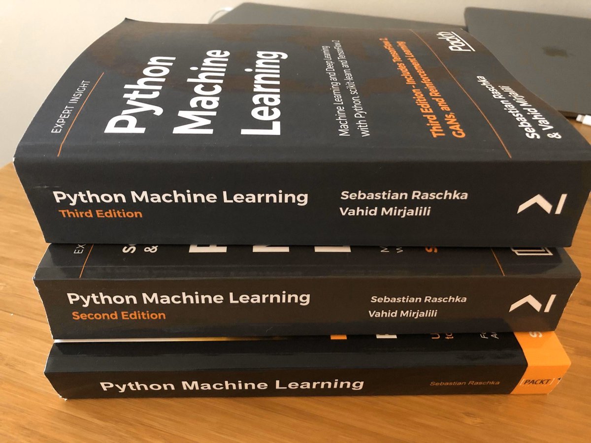 KirkDBorne's tweet photo. #Python #MachineLearning — ML and #DeepLearning with Python, Scikit-learn, and TensorFlow 2

The book: https://t.co/pGHuNlOljS by @rasbt

The Code Repository: https://t.co/APD12VlKB1
——————
#BigData #DataScientists #Coding #DataScience #DataMining #AI #ReinforcementLearning #GANs https://t.co/6A0Cnyirn6