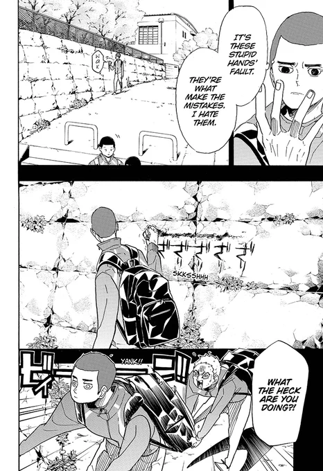 spoiler for haikyuu!! manga, tw: self harm
.
.
.
.
I often think about this Haikyuu!! page... there are lots of pages that I've gotten emotional over, but this one... it shook me a bit to my core? It felt like a very serious and poignant side arc. 