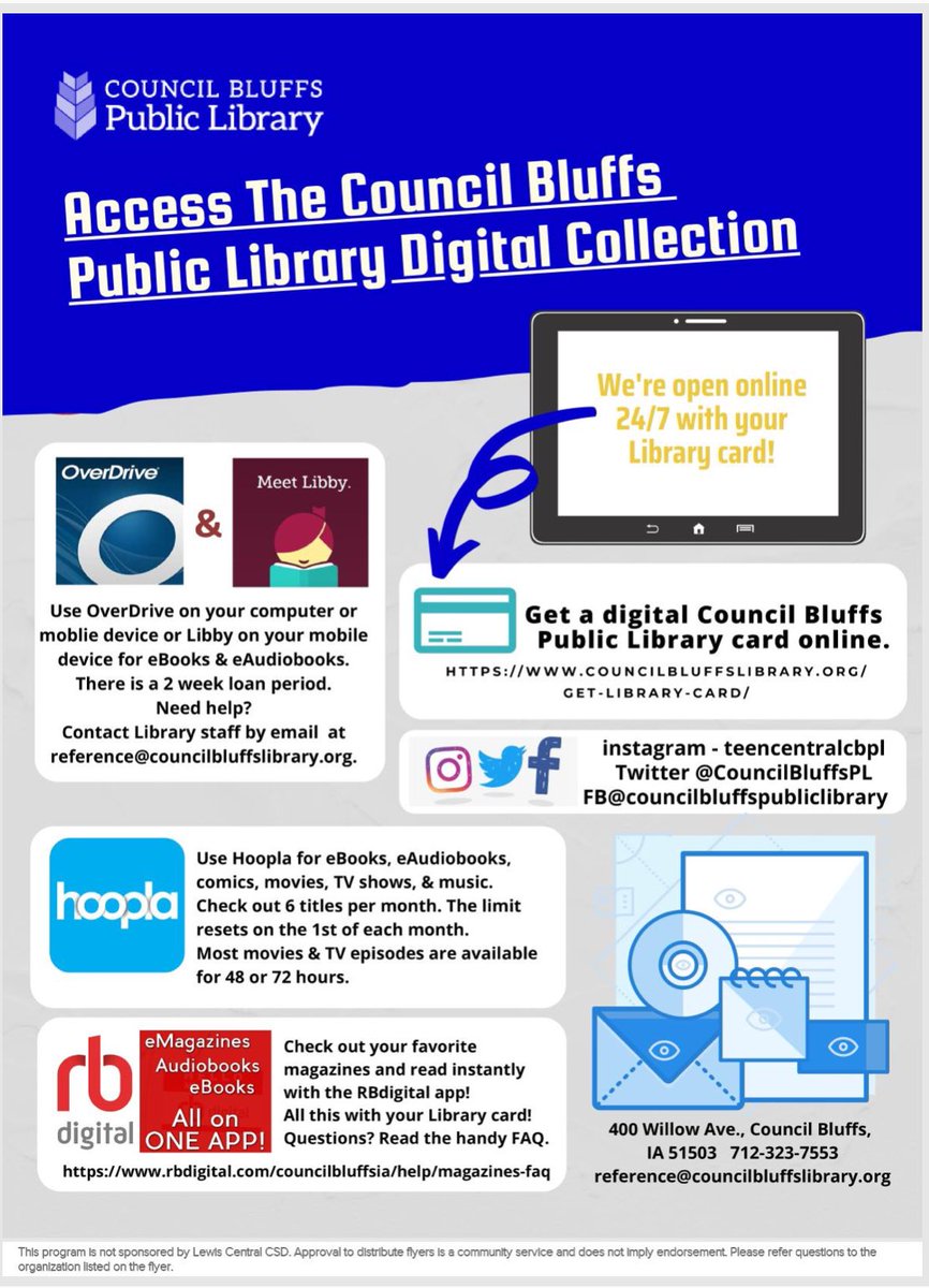 LibraryTitan's tweet photo. Great resources at the Council Bluffs Public Library! https://t.co/zPoGIcErc2