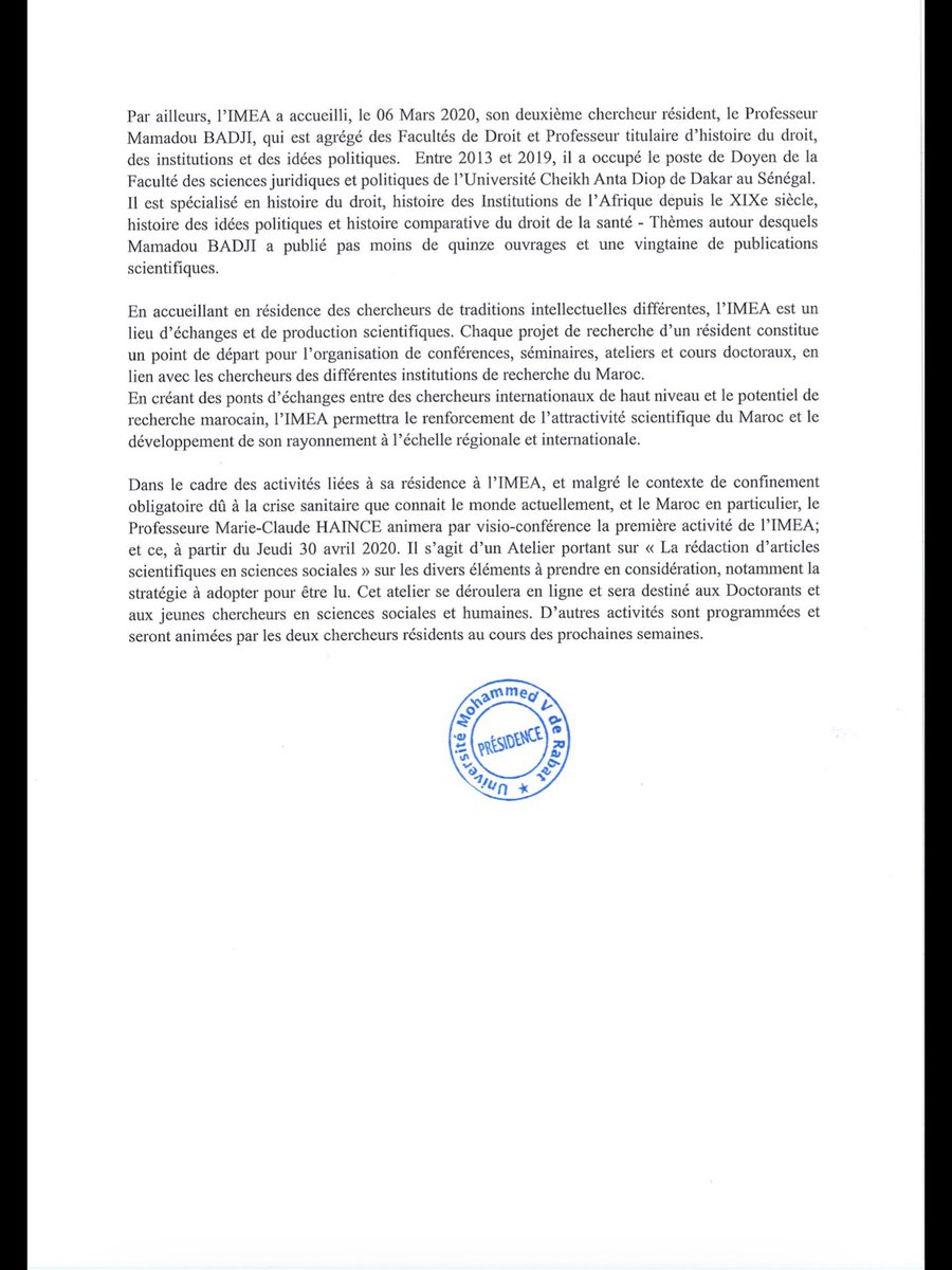 Institut Marocain d'Etudes Avancées tweet media