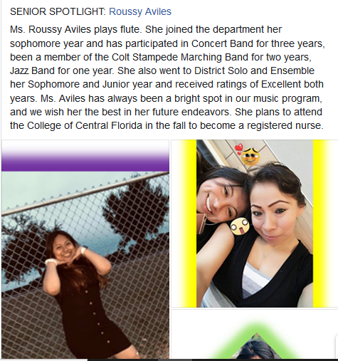 nmhs_music's tweet photo. Senior Spotlight 4/28/2020
Roussy Aviles
#Classof2020 #Seniors #ColtsinMusic #SeniorSpotlight @nmarion_high
To view full post follow link below:
https://t.co/bbmSmqyUaC https://t.co/rigrEMQ9kE