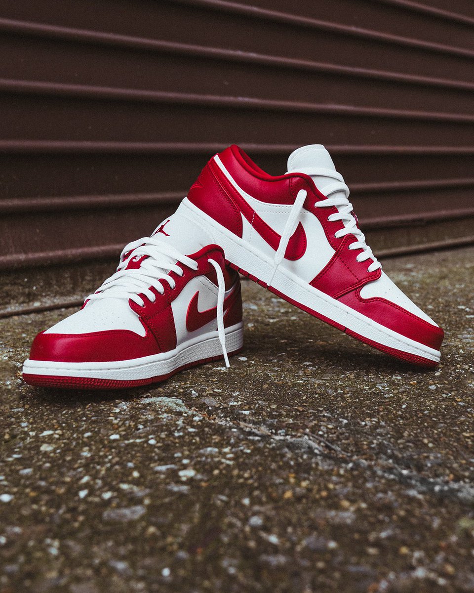 jordan 1 low gym red on feet