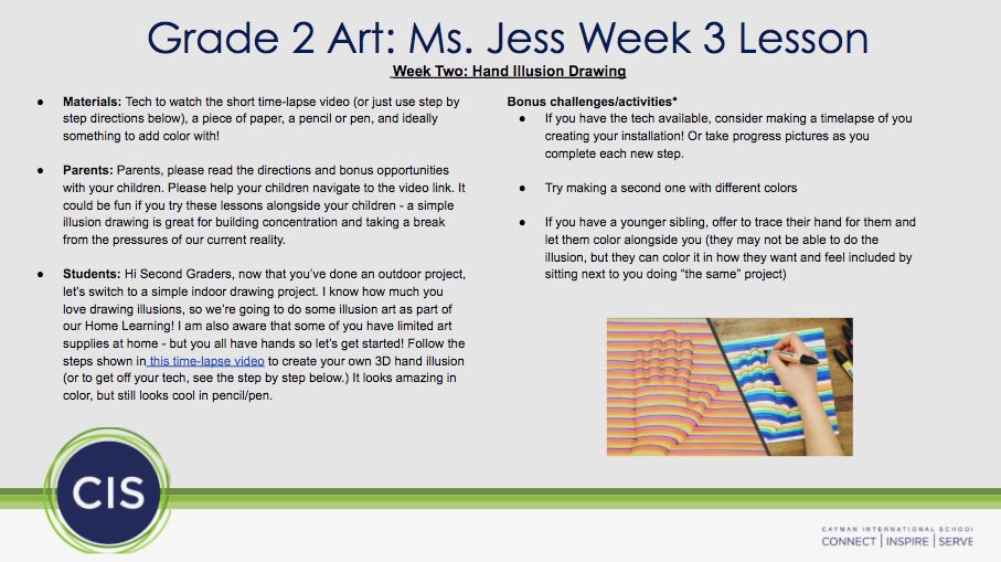 msjessicaart's tweet image. The Second Grade Art Lessons from our HLP have been going great! If you missed one, go back and give it a try and post it on Seesaw to receive a voice memo of feedback! #SecondGradeArt #cisinspires