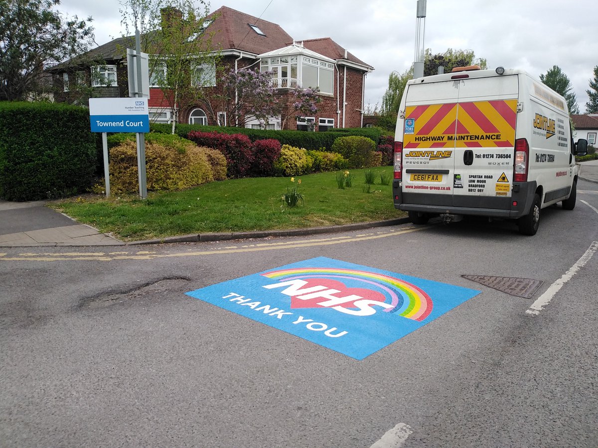 HumberNHSFT's tweet photo. Take a look at these new road markings that were laid outside of our Townend Court site courtesy of Jointline! Huge #ThankYou for your support and thank you to all of our amazing staff https://t.co/ulgKt8b7XP https://t.co/rkIHScKi8R