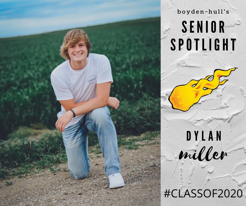 Senior Spotlight - Dylan Miller
Dylan is involved in football, basketball &amp; FCA.  He will attend the University of Iowa.  His favorite memory was winning state basketball.  Dylan’s advice for underclassmen: Value making memories and don’t get caught up in homework.