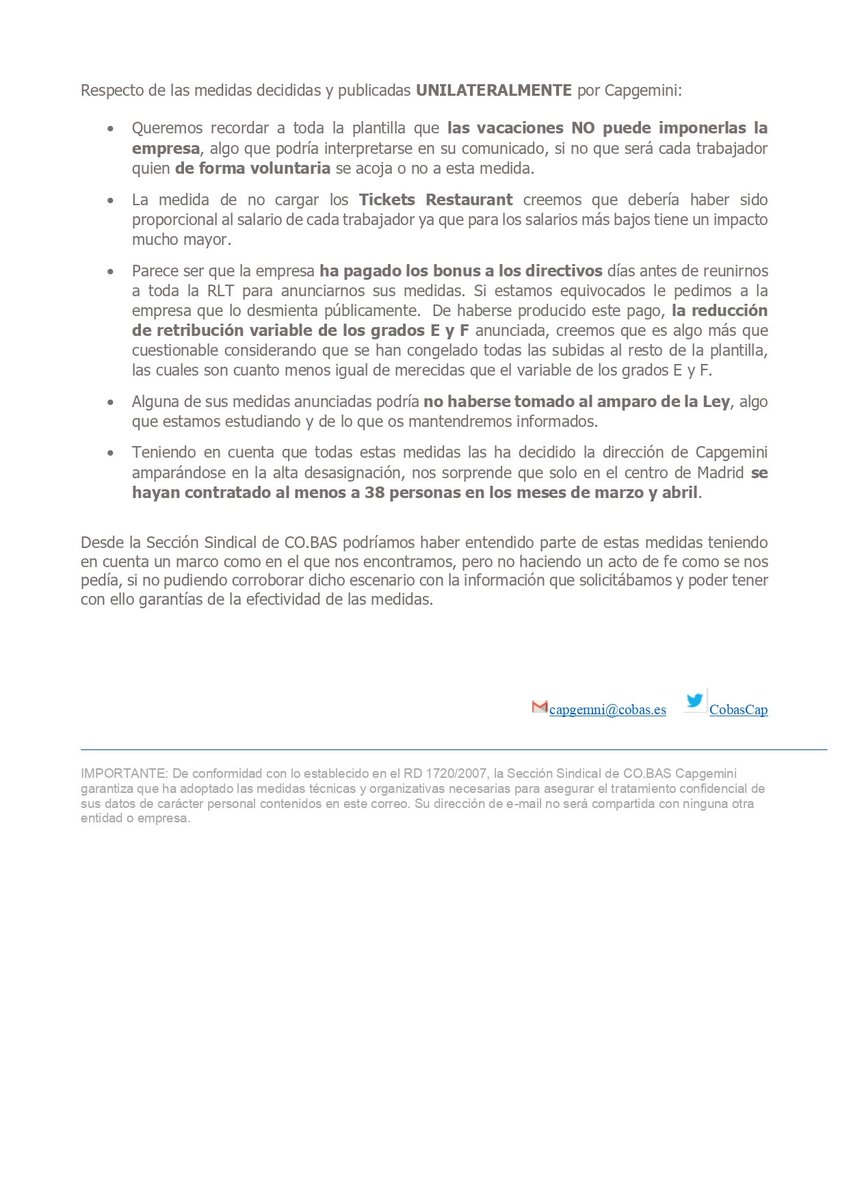 COMUNICADO: ¿Podemos confiar en las medidas UNILATERALES adoptadas por  <a href="/Capgemini_ES/">capgemini_es</a> ?  <a href="/CobasTIC/">Co.bas TIC</a> <a href="/CoBas_MADRID/">Co.Bas MADRID</a> <a href="/cobasindraorg/">co.bas en Indra</a> <a href="/CobasAltran/">cobas.altran.madrid</a> <a href="/Capgemini/">Capgemini</a>