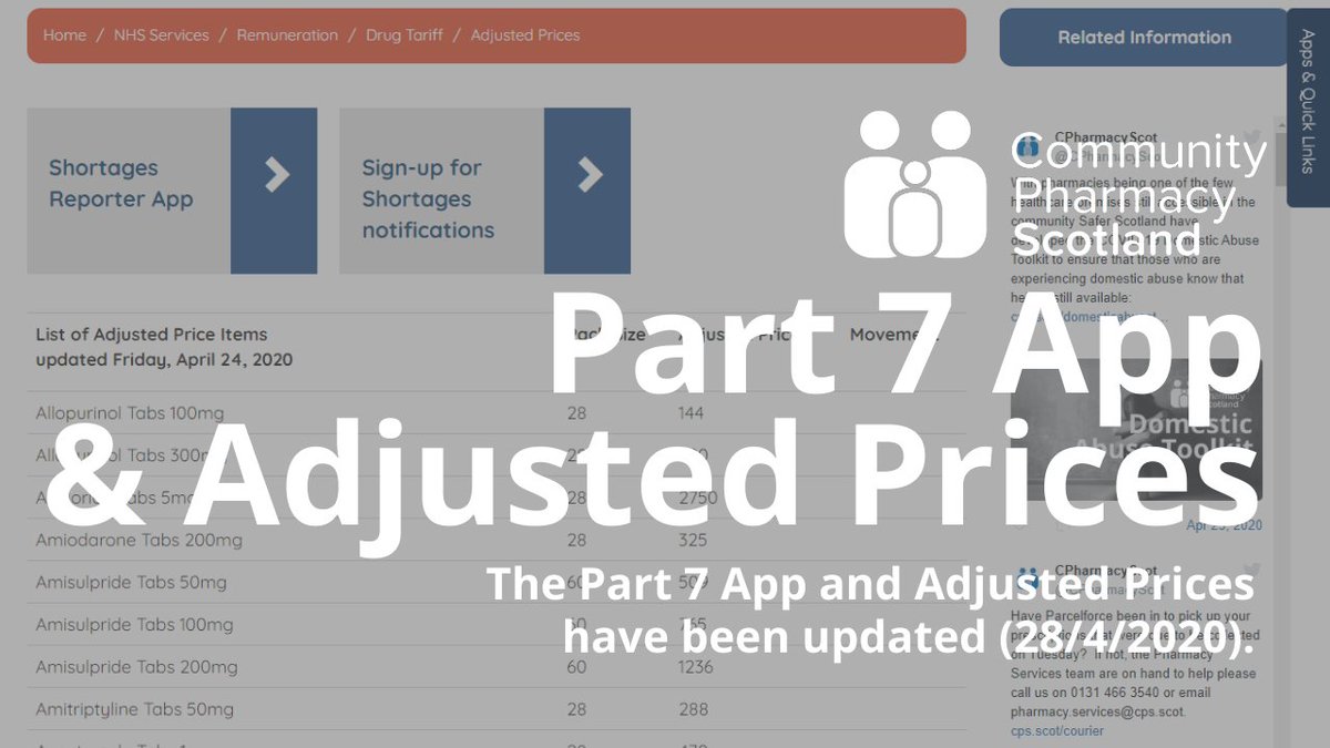 The Part 7 App and Adjusted Prices have been updated (28/4/2020). go to our website for full details ow.ly/nw9F50zqRBi