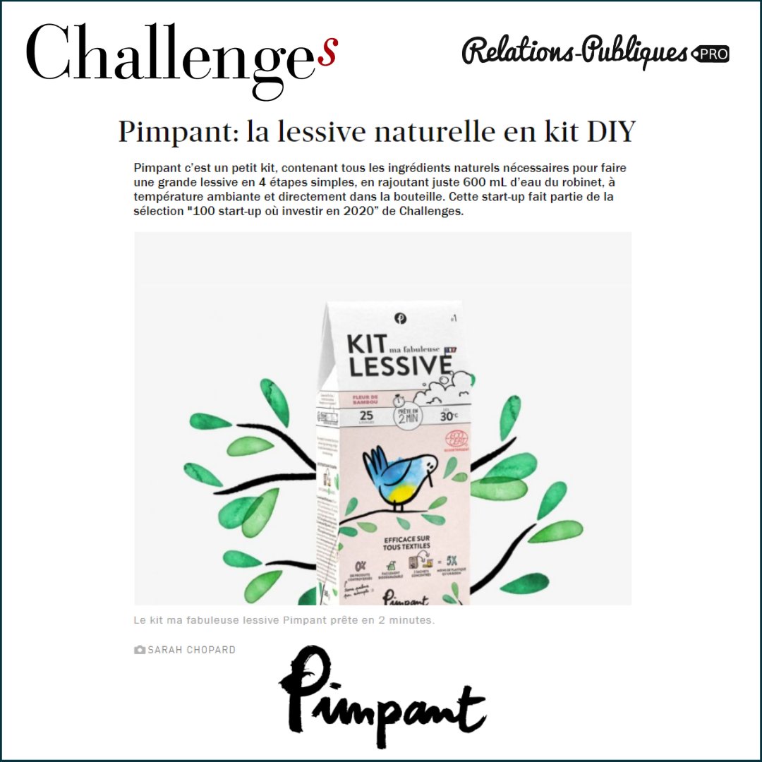 agenceRP's tweet photo. Waouh 3 de nos clients sur @Challenges
@pimpant_co : le Kit de lessive #madeinFrance 100% éco responsable💚
@Deeweereceipt  : une plateforme de relation client au service du commerce #local📲👍
@UbiqueTechs : la solution ludique pour motiver les #enfants dans leur rééducation🙏🎮 https://t.co/vaqFkcvDBV