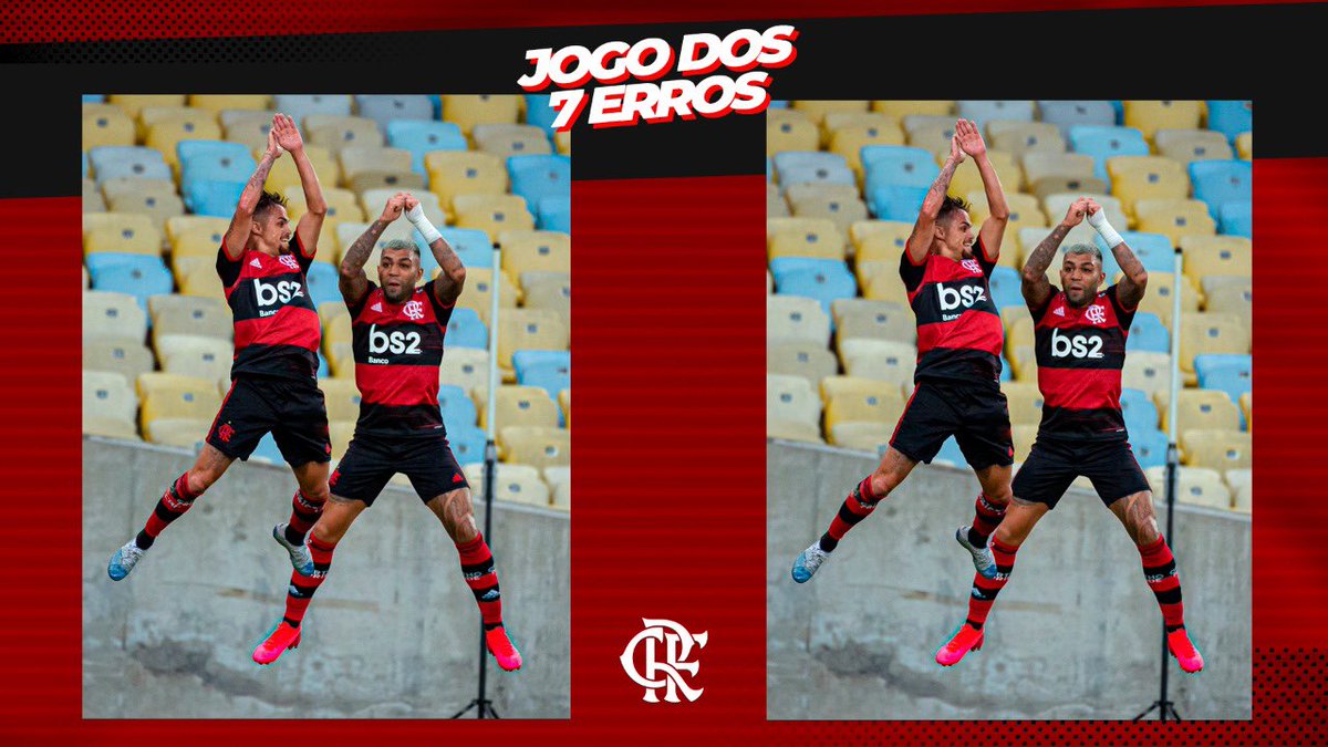 Vem com o #JogoDos7Erros, Nação! 😁🔴⚫️

E aí... Conseguem achar? 

#CRF #FiqueEmCasa