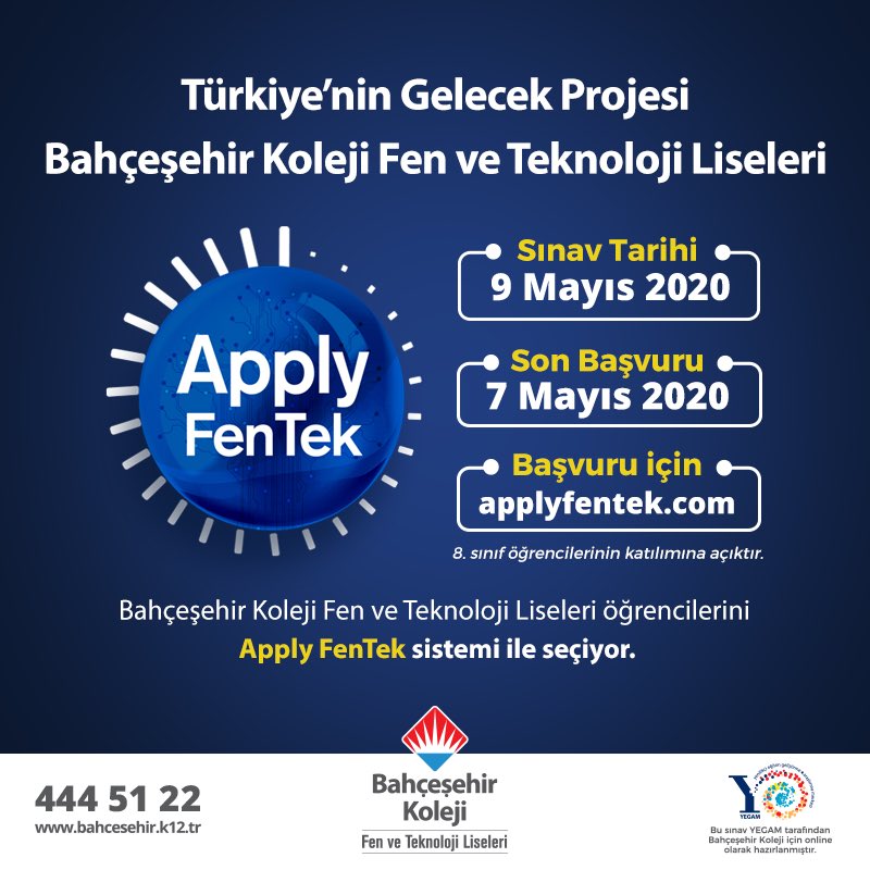 ‘’Türkiye'nin ilk lise kabul modeli Apply Fentek için başvurular başladı’’

👉🏻 dha.com.tr/egitim/turkiye… 

#bahçeşehirkoleji
#applyfentek 
#gelecekFenTek