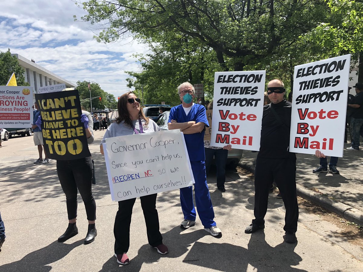 NCStateAFLCIO's tweet image. We are inspired by the courageous healthcare workers taking a stand in Raleigh today to ask @NC_Governor to keep the stay-at-home order in place. We are proud to stand with them #HealthWorkersDefendNC