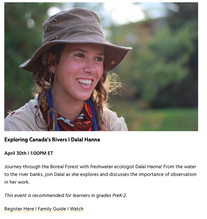 I'm excited to host <a href="/NatGeoEducation/">Nat Geo Education</a>'s new PreK-2nd focused #ExplorerClassroom! We start this Thursday w/ <a href="/InsideNatGeo/">National Geographic Society</a> Explorer &amp; friend <a href="/Dalal_EL_Hanna/">Dalal Hanna, PhD</a>! We'll focus on skills Littles can use now inspired by Dalal's work in the Boreal Forest!
Register: nationalgeographic.org/education/stud…