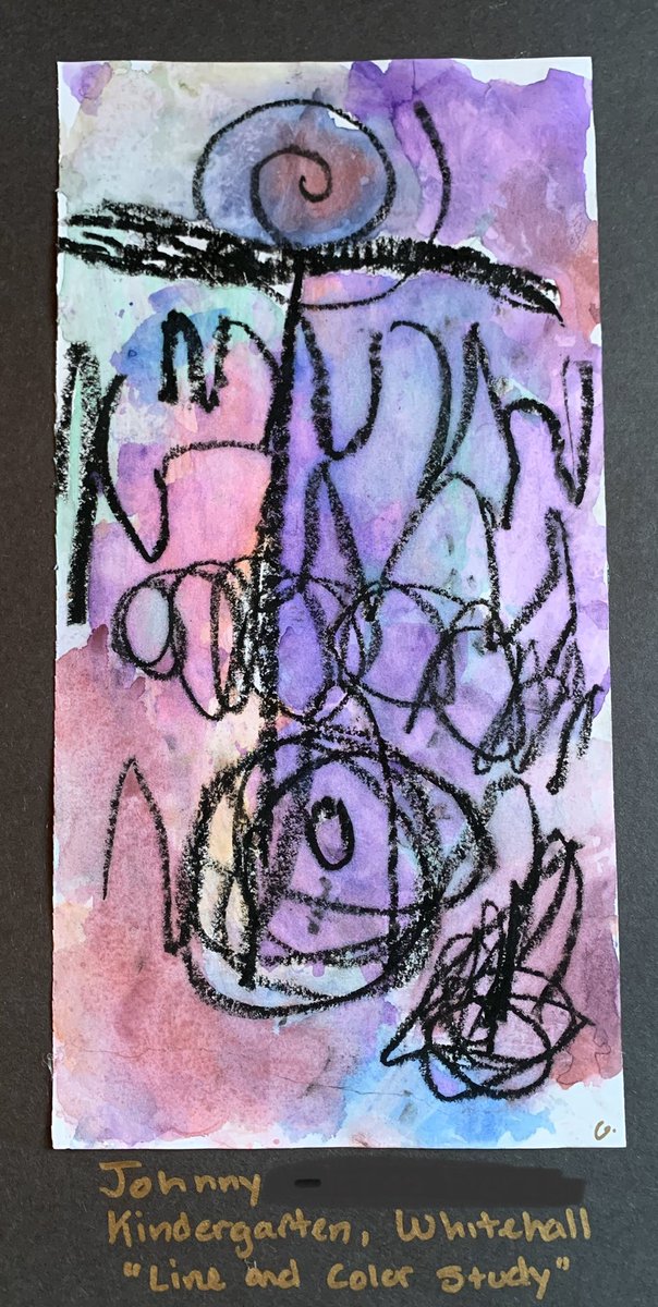 WhitehallART's tweet photo. Today’s digital art show features kindergarten students. This is a line and watercolor study that they made earlier in the school year. @WhitehallNASD #nasdproud https://t.co/dAKknI22pG