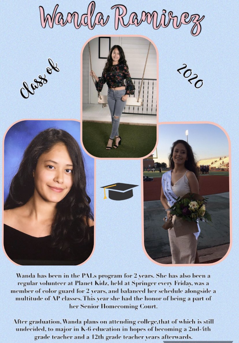 PalsHeath's tweet photo. Senior Spotlight- Wanda Ramirez
Wanda has been a member of PALs for two years and is heading off to college for a degree in teaching! Iโd love to see her come back and teach in Rockwalll some day. https://t.co/zMBtlIZUph