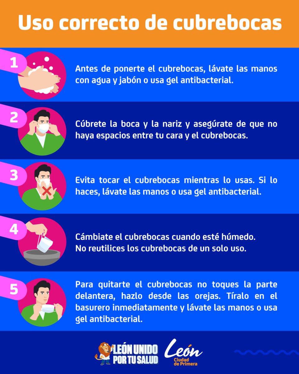 economia_leon's tweet photo. #LeónTeCuida
Te compartimos la forma correcta de utilizar tu cubrebocas 😷
Recuerda que su uso es obligatorio, ¡Es por tu bien y el de los tuyos! 👨‍👨‍👧‍👦
#QuédateEnCasa 🏡 https://t.co/EQ7WKlFcn8