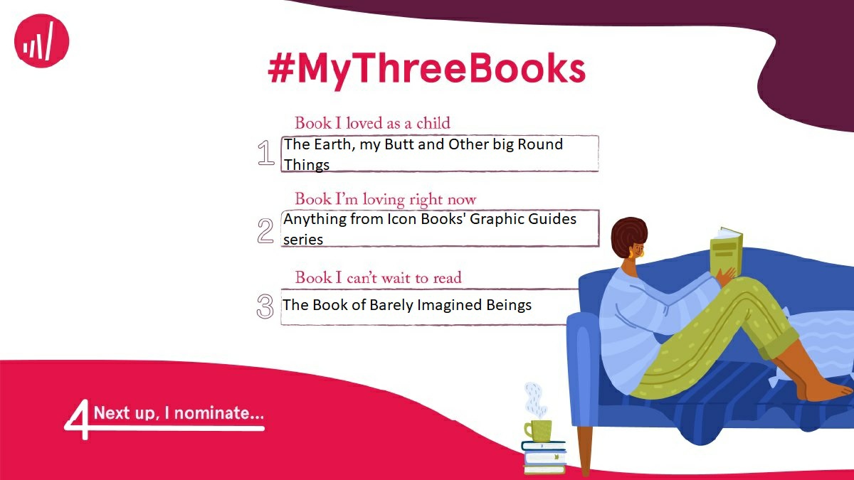 TheFrenchWorm's tweet photo. Thanks @anna_zminda for the opportunity to mention the best title in the history of titles, @carolynmackler's The Earth, my Butt and Other Big Round Things!

Now I'd like to hear from  @JoannaZucho @kirsty_martin96 @bearing_in_mind 🤩
#MyThreeBooks https://t.co/ov2Fd32vk7