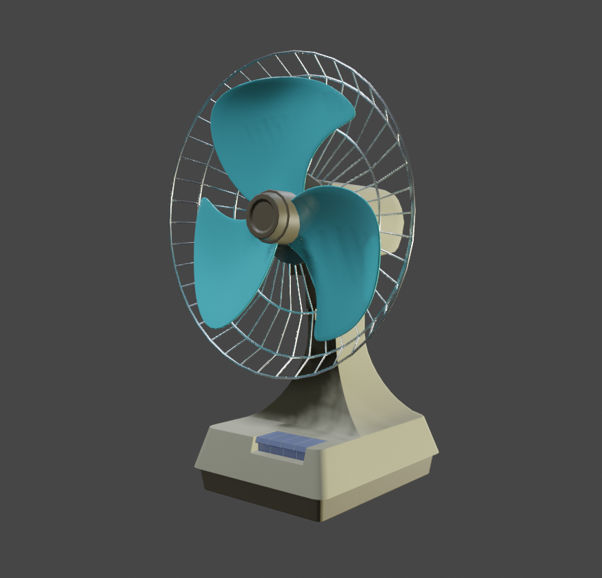 Nothke's tweet photo. Finished the tabletop fan for #OPSND on last night's stream. Tonight at 8pm CEST I'll be streaming more office 3D, this time a π± https://t.co/TzopLnw9y0