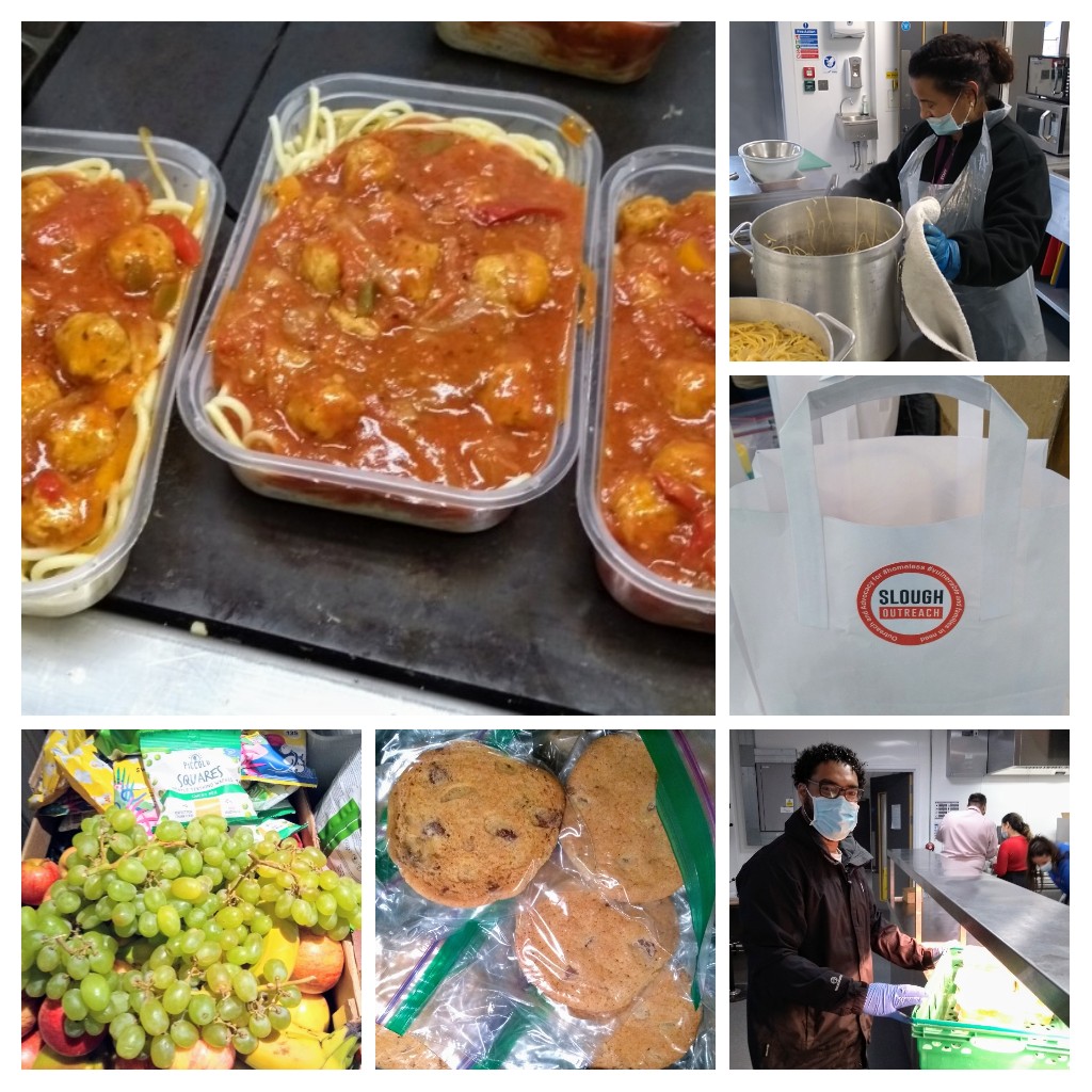 SloughOutreach's tweet photo. #COVID19Outreach lunch 

#turkeymeatballs #spaghetti #fruitsbasket #cookies #refreshments #snacks

@sloughoutreach serving #Slough #vulnerable #homeless #isolated #displaced 

#JoinIn #Getinvolved #OneSlough

#StayHomeSaveLives  🙏💙 https://t.co/VMwkRXfr7p