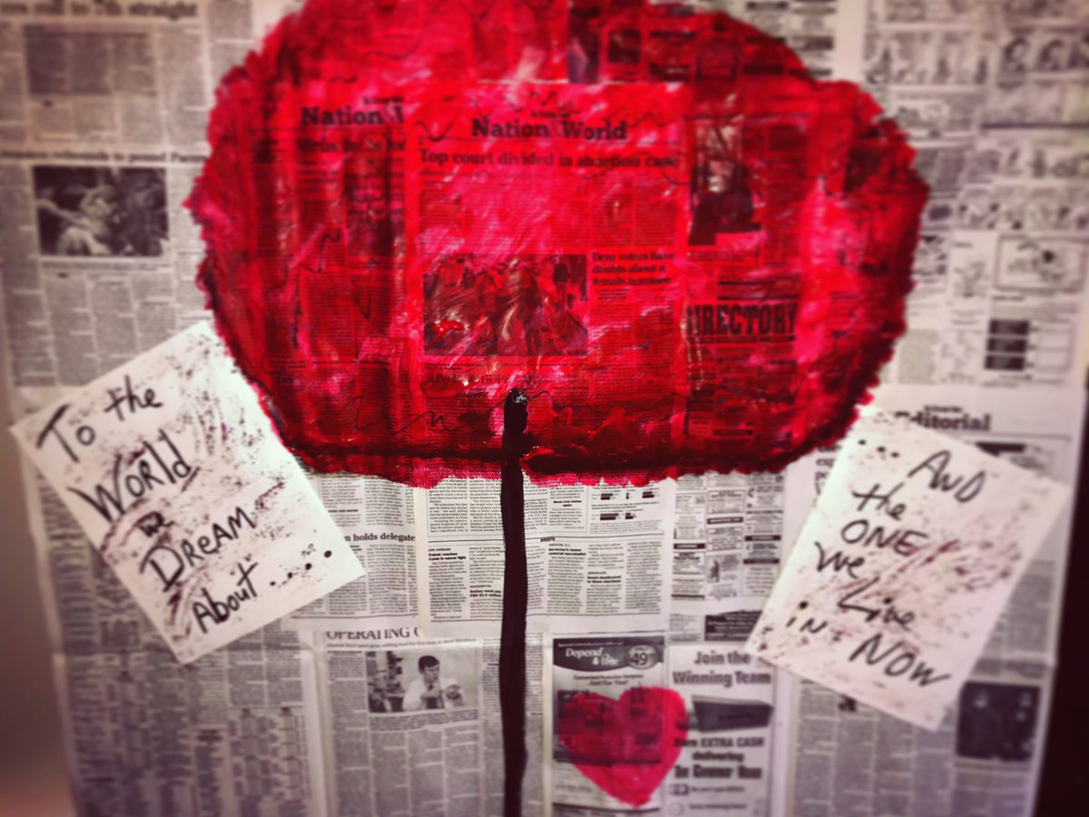 amieleigh76's tweet photo. Today’s #backdropart . #art #arttherapy #isolationart #wilkesbarre #ringcentralmeetings #alonetogether #newspaperart #HADESTOWN #Broadway #greatestmusical #lyricart #springwillcomeagain #eurydice #orpheus #underworld #hades https://t.co/rUAyJ7QMMi